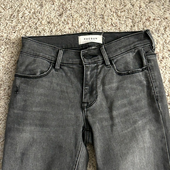 PacSun Ankle Jeggings - Light Black Distrusted- Super Stretch - Size: 23: EUC - Picture 3 of 8